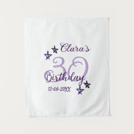 Lila glitterstjärnor 30-års födelsedag modern retr