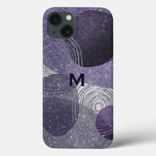 Lila Glittery Abstrakt Monogrammad