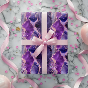 Lila Glittery Agate Struktur Presentpapper