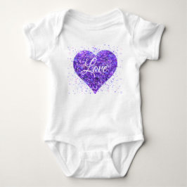 Lila glittrande paljetter, kärleks graffiti valent t shirt