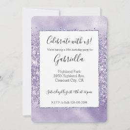 Lila Glittrig Glitter Inbjudningar