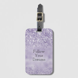 Lila Glitzy Glitter Bagagebricka