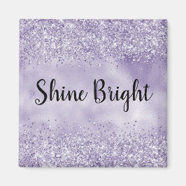 Lila Glitzy Glitter Magnet