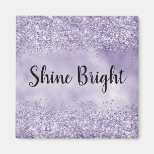 Lila Glitzy Glitter Magnet