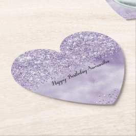 Lila Glitzy Glitter Underlägg Papper