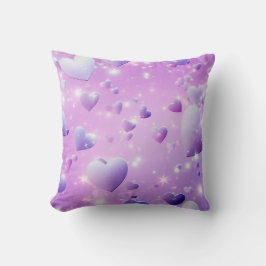 Lila Glow Heart Dekorativ kudde