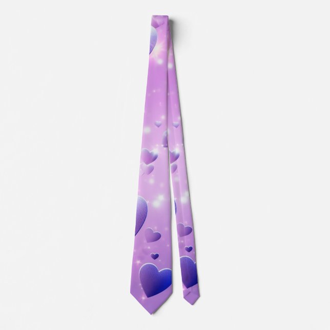 Lila Glow Heart Neck Tie Slips (Framsida)