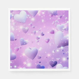 Lila Glow Heart Pappersservett