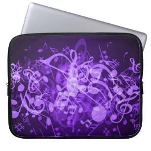 Lila Glow Musik noter Laptop sleeve