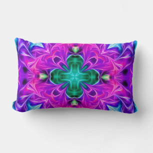 Lila Glowing Abstrakt Lumbar Pillow Lumbarkudde