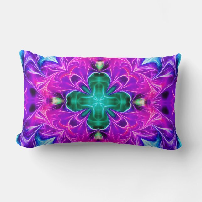 Lila Glowing Abstrakt Lumbar Pillow Lumbarkudde (Framsida)