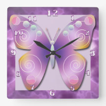 Lila Gnistra Butterfly Clock