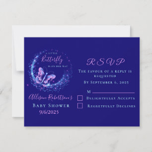 Lila Gnistra Butterfly Girl Baby Shower OSA Kort