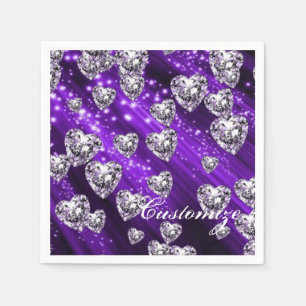 Lila Gnistra Diamond Hearts Napkins Pappersservett