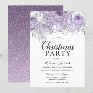 Lila Gnistra Flowers Corporate jul Party Inbjudningar
