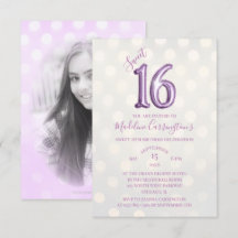 Lila Gnistra Foil Sweet 16 Birthday Photo