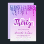 Lila Gnistra Glitter 30års födelsedag Party Inbjudningar<br><div class="desc">Lila och Shock rosa Gnistra och droppa Glitter Ombre Girly Födelsedagsfest 30års födelsedag-partiets inbjudan. Denna moderna 30-dagars inbjudan är perfekt för en glam Gnistra att tittar Glitter Girly Party i stil. Kontakta designern om du vill matcha anpassade objekt.</div>