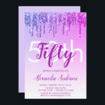 Lila Gnistra Glitter 50:e Födelsedagsfesten Inbjudningar<br><div class="desc">Lila och Shock rosa Gnistra och Glitter Ombre Girly Födelsedagsfest 50 Födelsedagsfest inbjudan. Denna moderna 50-årsinbjudan är perfekt för glam- och lyxfesten Gnistra Glitter Girly Party tittar fira i stil. Kontakta designern om du vill matcha anpassade objekt.</div>