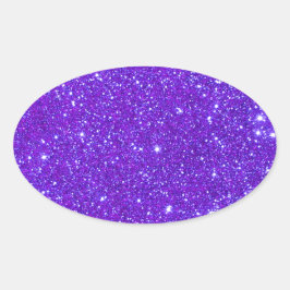 Lila Gnistra Glitter Anpassad design er egen Ovalt Klistermärke