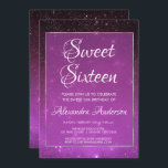 Lila Gnistra Himmel Sweet 16 födelsedagsinbjudan Inbjudningar<br><div class="desc">Violet Lila Sweet sixteen Starry Night Himmel Gnistra Lila Ombre Party Investigation with Silver Foil Trim. Den här inbjudan är perfekt för Gnistran Girly Sweet 16-Födelsedagsfesten som tittar att fira i Lila.</div>