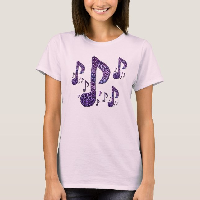 Lila Gnistra Musik noter T-Shirt (Framsida)