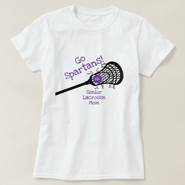 Lila Go Team Lacrosse Mamma T Shirt (Design framsida)