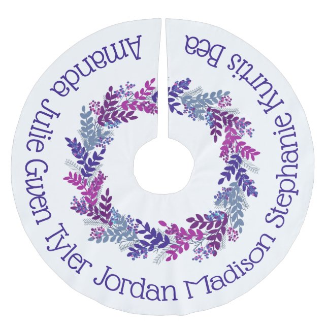 Lila God Jul-andningsfamiljen Namn Julgransmatta Borstad Polyester (Framsidan)