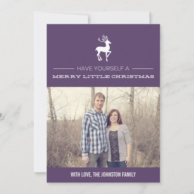 Lila God jul Fotopapport, platta kort (Framsida)