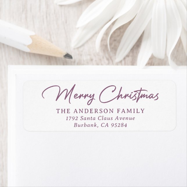 Lila God jul Returetiketter Returadress Etikett (Insitu)