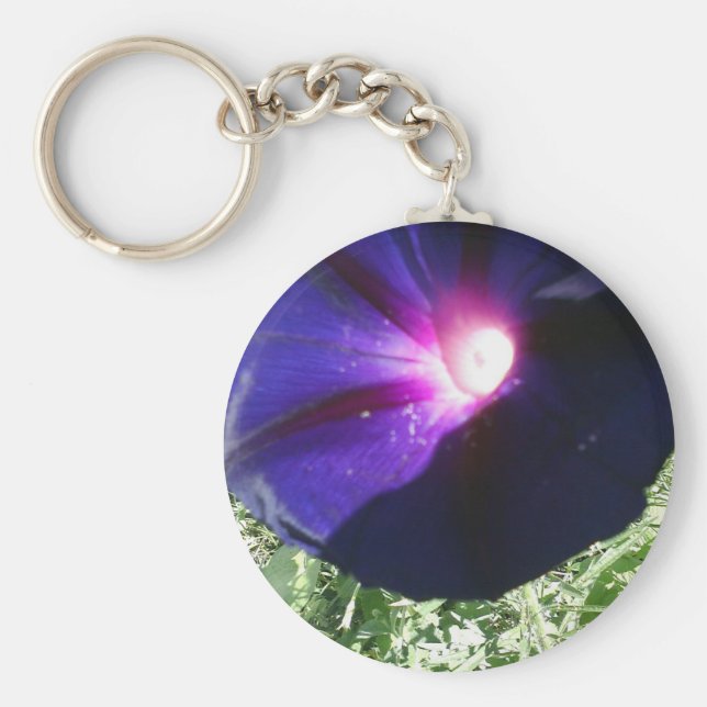 Lila God morgon Glory Flower Nyckelring (Framsidan)