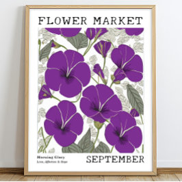 Lila God morgon Glory September Flower Market Poster