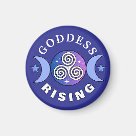 Lila Goddess Stigning Round Magnet