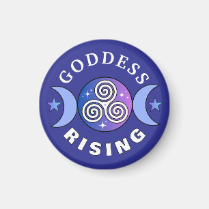 Lila Goddess Stigning Round Magnet