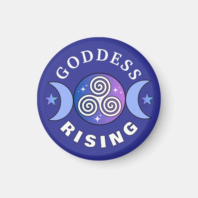 Lila Goddess Stigning Round Magnet (Framsidan)