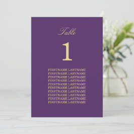 Lila Golden Beige Guest Namn Bord Card