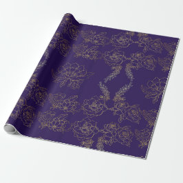 Lila Golden Ro Patterned Presentpapper