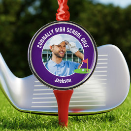 Lila Golffotografi Anpassad Golf Lag Jul Julgransprydnad Metall