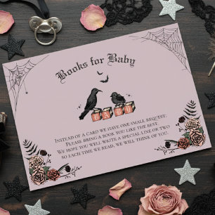 Lila Goth Baby Shower Baby Raven Böcker för Bebis Tilläggskort