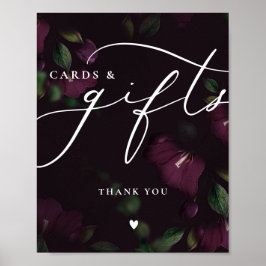 Lila goth Calligraphy Cards & Gifts Bröllop Sign Poster
