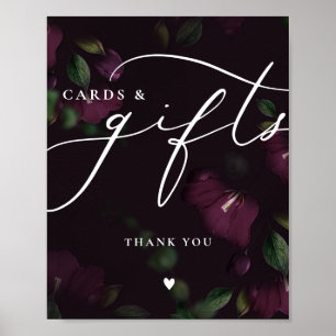 Lila goth Calligraphy Cards & Gifts Bröllop Sign Poster