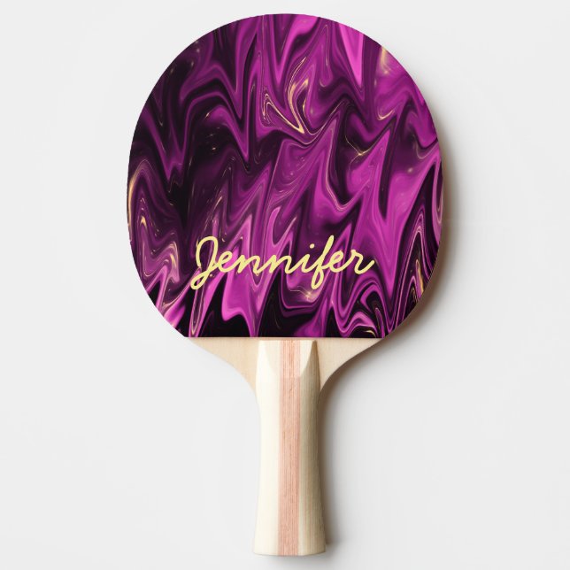 Lila goth mönster monogram pingisracket (Framsidan)