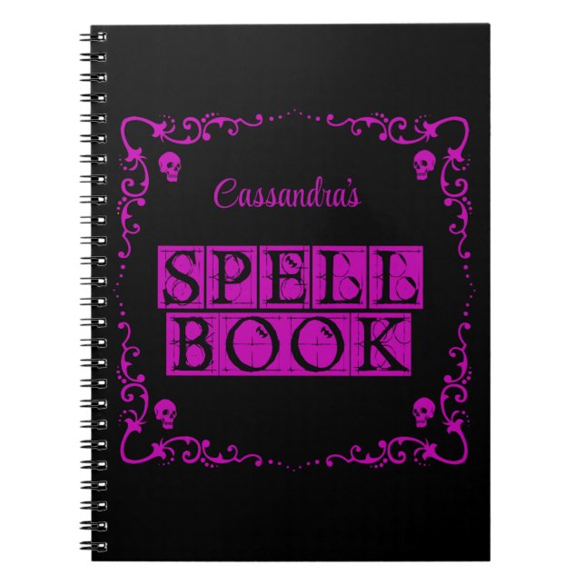 Lila Goth Spellbok Personlig Anteckningsbok (Framsidan)