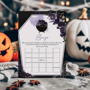 Lila Gotham Blommigt Baby Shower Bingo Game