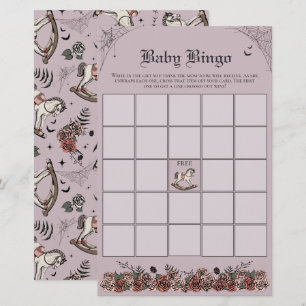 Lila Gothic Baby Shower Rocking Horse Baby Bingo