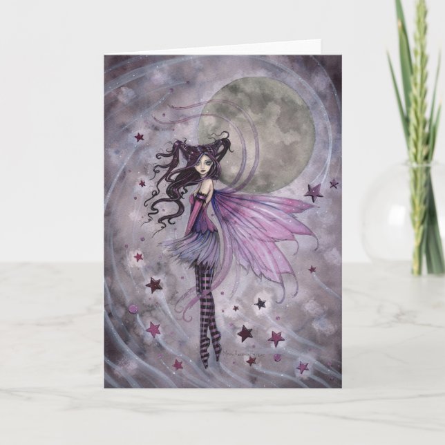 Lila Gothic Fairy Art Fe Card Kort (Framsida)