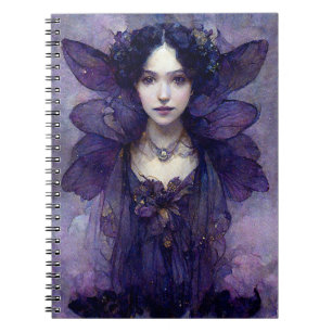 Lila Gothic Fairy Fantasy Art Notebook Anteckningsbok