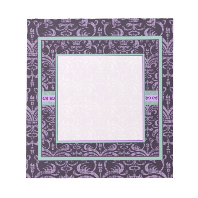 Lila Gothic Grunge Elegant Anteckningsblock (Framsida)