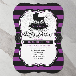 Lila Gothic Halloween Baby Shower-inbjudan Inbjudningar