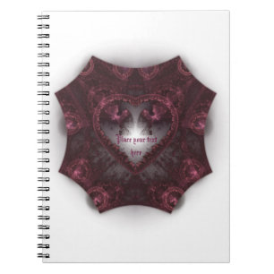 Lila Gothic Heart 001 Anteckningsbok Med Spiral