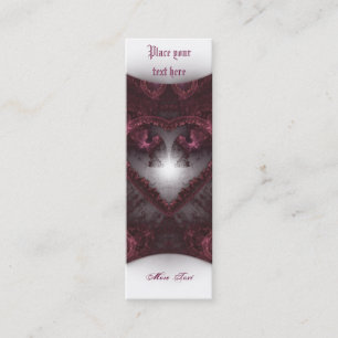 Lila Gothic Heart 001 - bokmärke Mini Visitkort